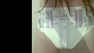 Slideshow of teen girl Kayla in wet diaper, suggestive lover play with fetish elements.