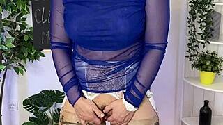 The hot milf in stockings teaches about her big clit while dominating with tits and ass