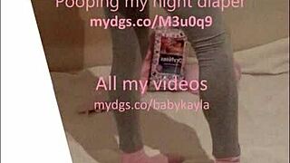 Slideshow of teen girl Kayla in wet diaper, suggestive lover play with fetish elements.
