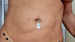 Latina milf flashing in bathroom, ready for cock.