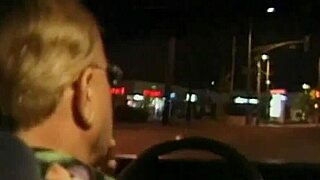 Blonde cougar swallows cum after deepthroat in car