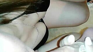 Mands first time giving a blowjob, nervous but excited in this amateur scene.