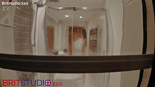 You watch your naked neighbour flashing wet pussy in the shower