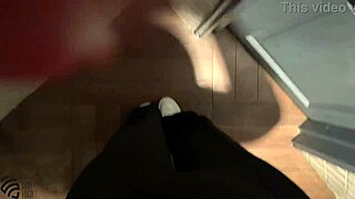 horny slut jerks off in nightclub toilet