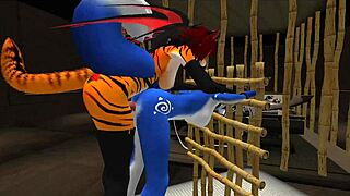 blue vixen gets properly used in bdsm fucking and blowjob