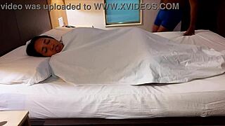 stepmom and stepson shared bed had passionate sex.