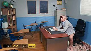 brazzers professor mick blue and student hollywood cash give ryan reid a hardcore dp lesson with sucking and riding