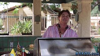 Squirting Busty Milf Rides Big Monster Cock with Blowjob Cum in Mouth