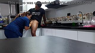 I convince the sexy latina employee to fuck hard in the kitchen