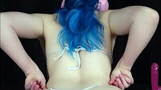 thick ass pawg lizzie buns stuffs her ass with buttplug and twerks on huge dildo