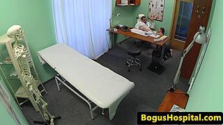 hairy babe examined and fingered by doctor in uniform