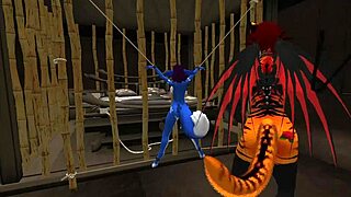 blue vixen gets properly used in bdsm fucking and blowjob