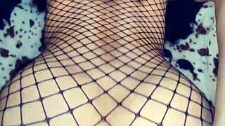 DEEP SLOW ANAL SEX WITH SKINNY WIFE IN MESH STOCKINGS!