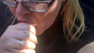 break time turns into deepthroat blowjobs for bbw amateurs with big tits, swallowing cum.