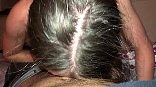 white slut neighbor gags and takes facial 😏