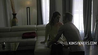 I obsess over step sis in cinema seduction fantasy with licking and riding