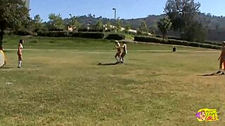 Sporty Chicks End Their Hard Day Of Practicing By Having Lustful Lesbian Group Sex