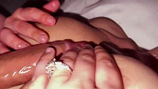 i sneakily fuck these big oiled boobz with my monsta cock on bed