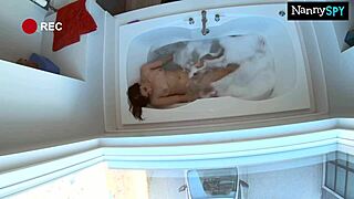 nanny caught playing with toys