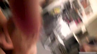 Electra Angels, a slutty MILF, gets huge cum facial after fucking and ass licking in casting