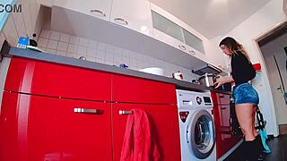 Steamy Tease in Short Jeans and Hot Pants with Curvy Ass