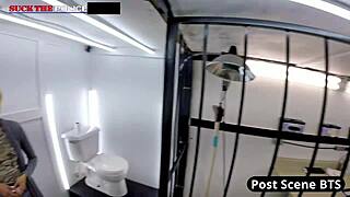 channy crossfire chokes on cop blowjob in latex 😏