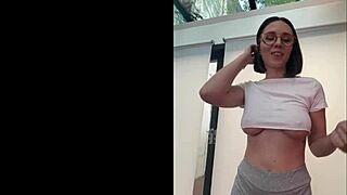 Cute petite latina slut moans while fingering her juicy pussy with a monster dildo!