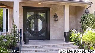 cute black teen 18+ gets caught by her stepdad while masturbating