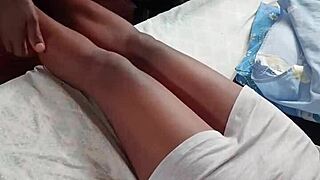 Morning Glory Fucking Petite Chocolate Lady's Hairy Pussy!