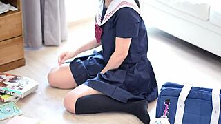 Japanese Girl Bent Over In Uniform Bondage Rough Fucking