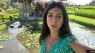 Beautiful Woman Enjoys Liquid Lunch with Cum on Face in Cafe