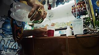 Mature woman squirts from solid cock orgasm!