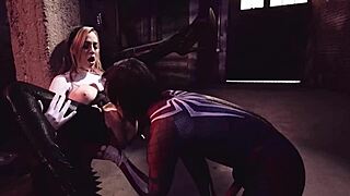 blonde busty babe gets pussy filled with cock in titty fuck and riding