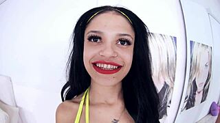 Cute Tattooed Italian Girl Performs POV Scene with Huge Cock.