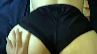 real amateur sex with an 18-year-old's perfect white ass fucked without removing her shorts 😍