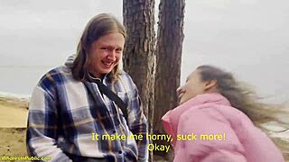 Flexible girl in spandex leggings gets roughly banged in public, facial on big tits 😈