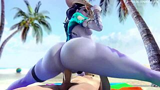 Widowmaker's big ass on the beach