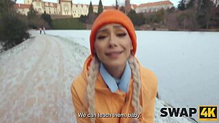 Swap4k Sunday Walk Leads To Hot Girl Threesome In Bed