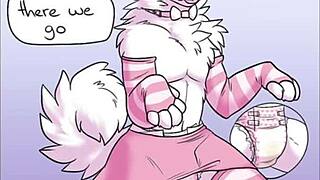 diapered delights, a furrys first time in cosplay costumes
