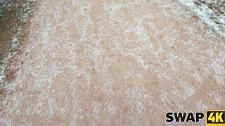 Swap4k Sunday Walk Leads To Hot Girl Threesome In Bed