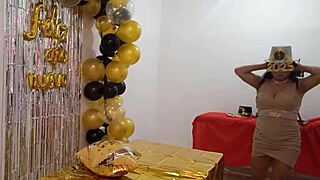 beautiful lady at new year's eve party in vip whore dress