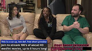 Student Interns At The Hospital Wear Black Gloves And Latex For Close Up Procedures With Giggles