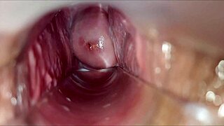 Close up of vaginal orgasm during intense pleasure.