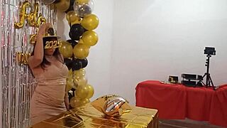 beautiful lady at new year's eve party in vip whore dress