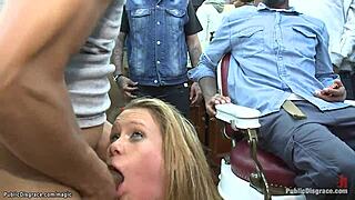 Blonde Spinner Double Penetration Public Fuck