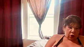 The sexy woman indulges in big tit masturbation.