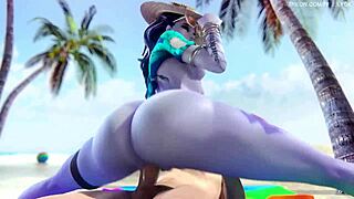 Widowmaker's big ass on the beach