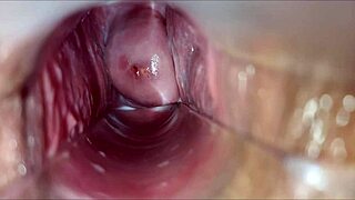 Close up of vaginal orgasm during intense pleasure.