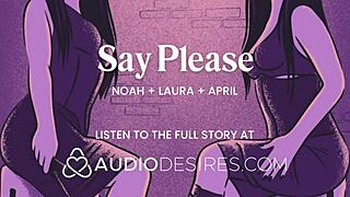 Femdom disciplines submissive boyfriend in amateur threesome