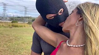 Married Woman Masturbates Naked on Football Field